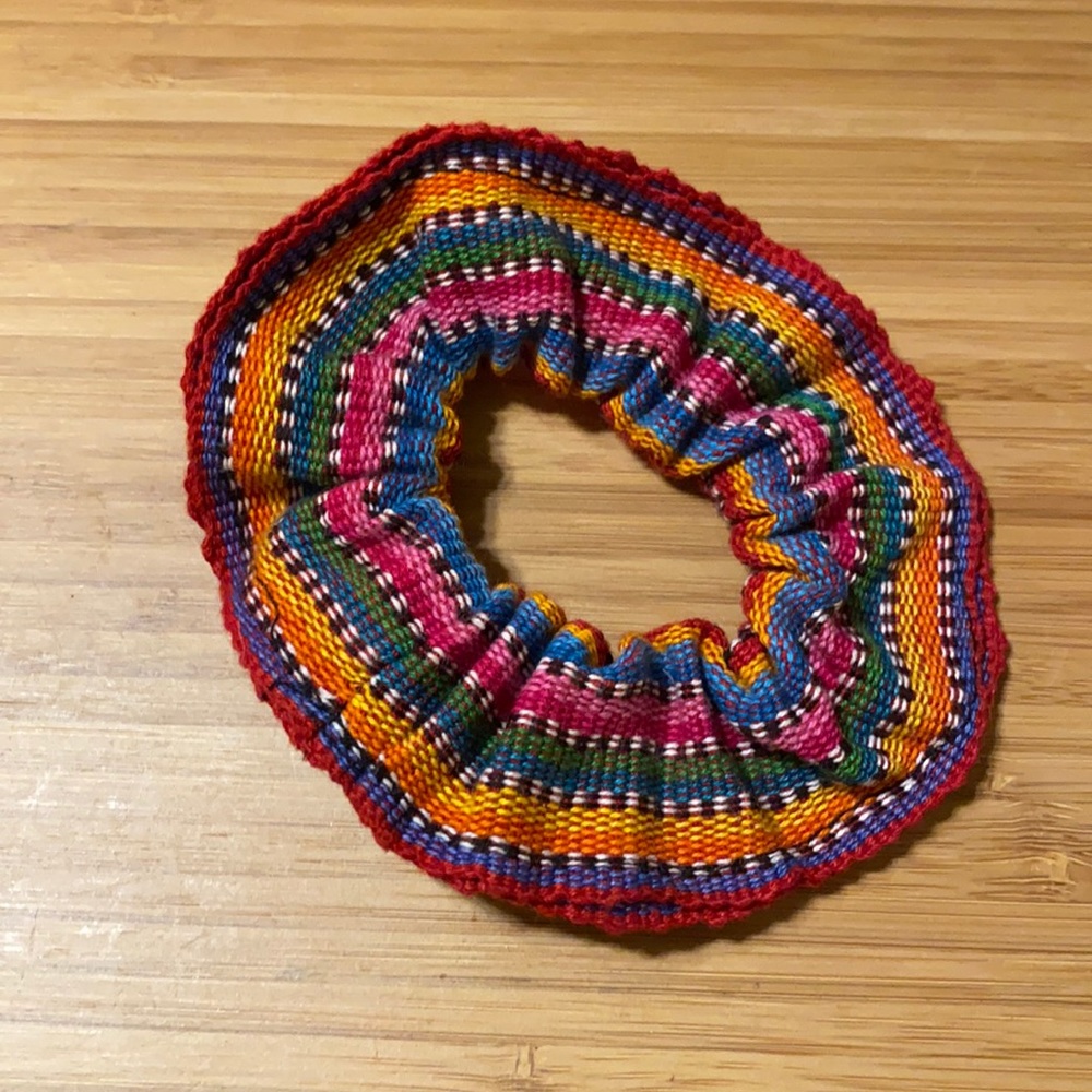 Multi color Scrunchie ~ boho, earthy